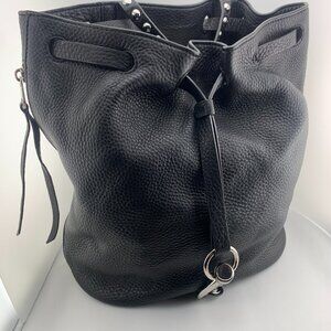 Rebecca Minkoff Black Pebbled Leather Julian Backpack